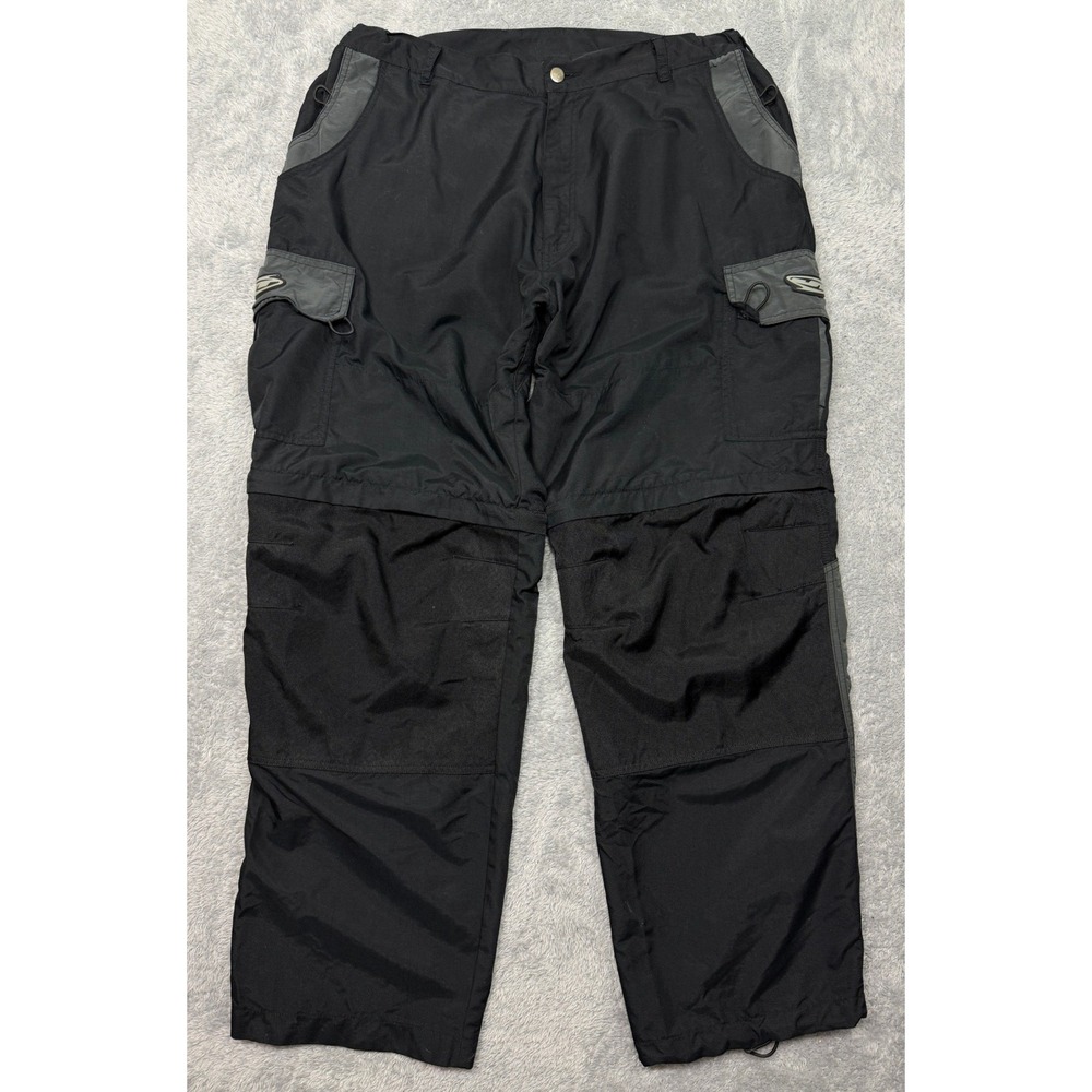 Vintage JT RACING Motocross Pants Size‎ 42 Black Nylon Convertible Cargo Baggy